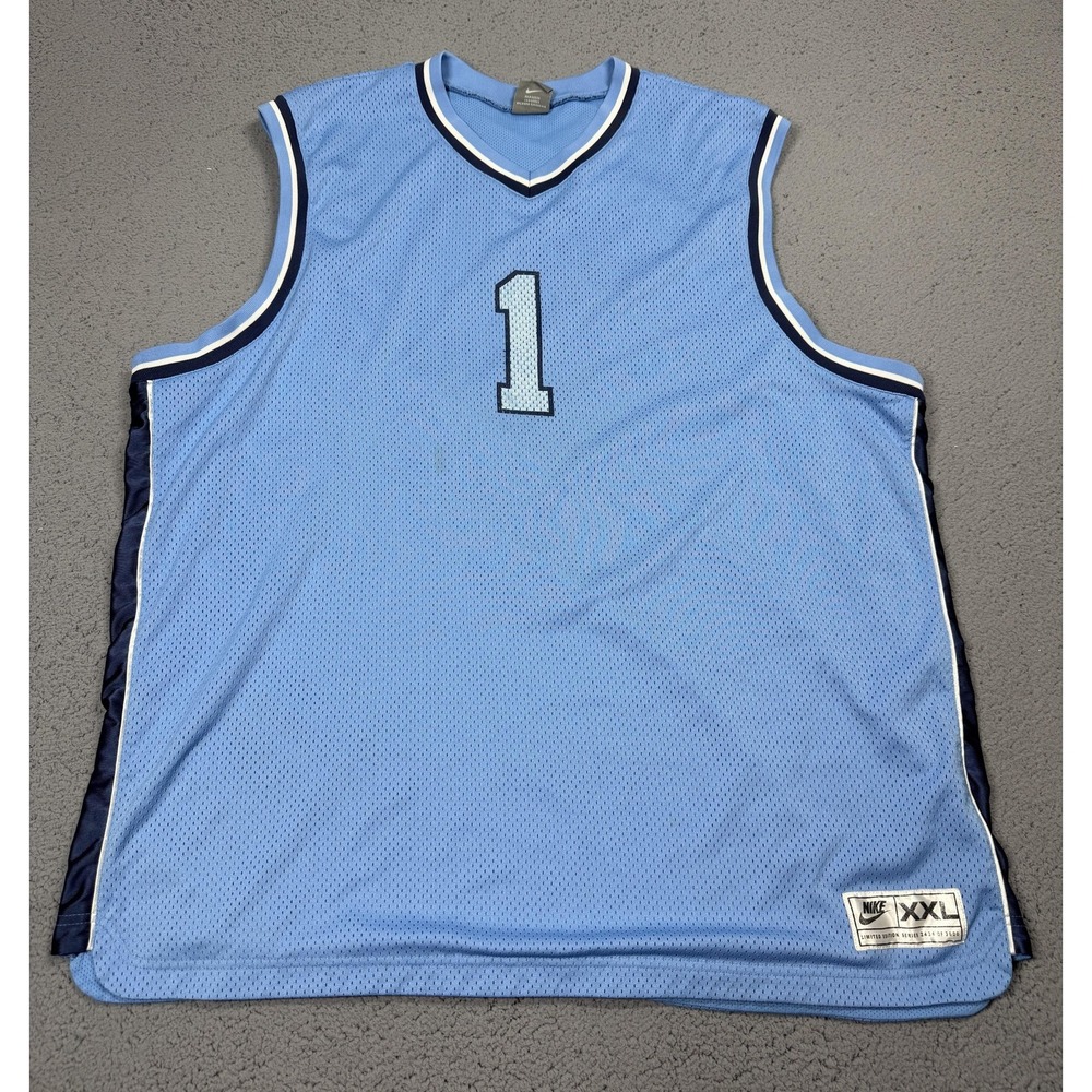 Nike Tank Top Mens 2XL Blue V Neck 1 Basketball Jersey Baller Limited Edition